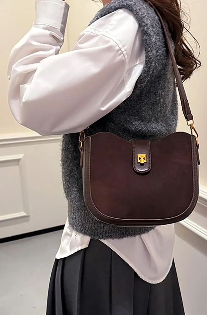Shoulder Bags for Women Trendy Leather Saddle Handbag Clutch Tote Purse Underarm Handbag Crossbody Bags with 2 Straps