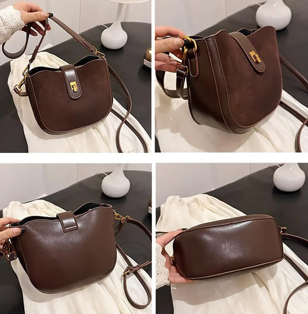 Shoulder Bags for Women Trendy Leather Saddle Handbag Clutch Tote Purse Underarm Handbag Crossbody Bags with 2 Straps
