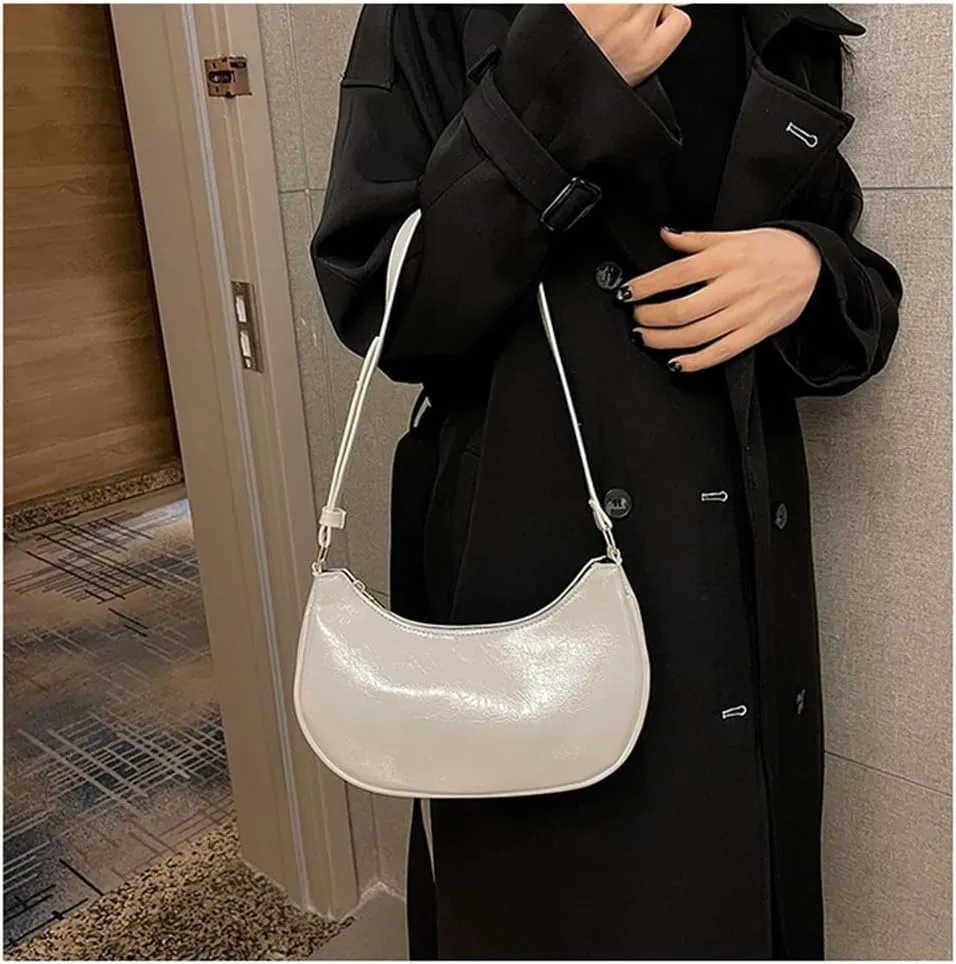Small Crescent Shoulder Bags for Women, Cute Handbag Mini Clutch Purse Underarm