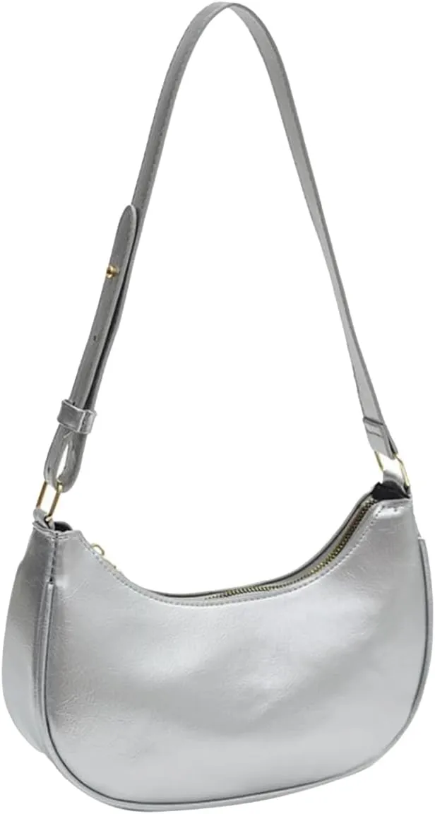 Small Crescent Shoulder Bags for Women, Cute Handbag Mini Clutch Purse Underarm
