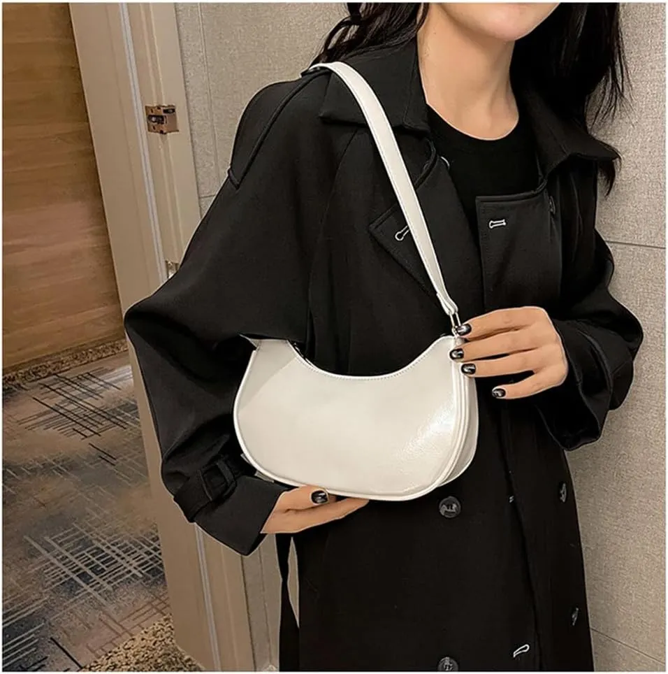 Small Crescent Shoulder Bags for Women, Cute Handbag Mini Clutch Purse Underarm