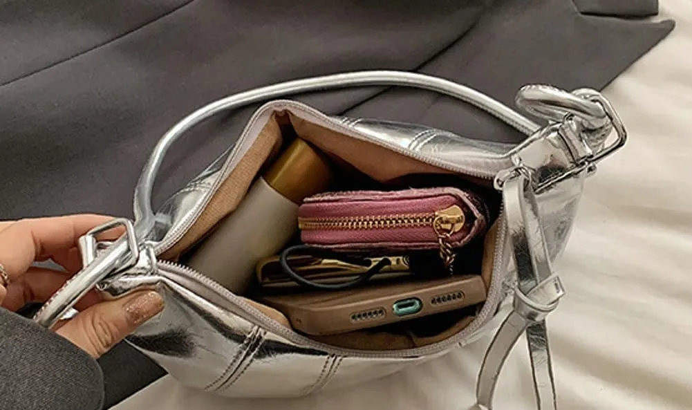 Small Crossbody Bags for Women PU Leather Purse Crescent Bag Designer Shoulder Bag Adjustable Shoulder Straps Hobo