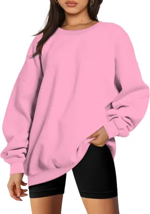 Stessotudo Oversized Sweatshirts for Women Crewneck Long Sleeve Baggy Boyfriend Tops Loose Fit Solid Casual Y2K Streetwear