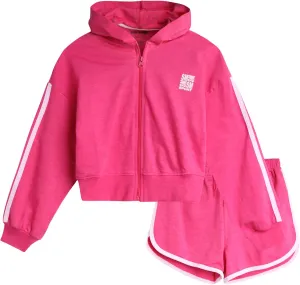 Steve Madden Girls' Shorts Set - Fleece Zip Hoodie Sweatshirt and Sweat Shorts  Cute Cozy Shorts Set for Girls (4-16)