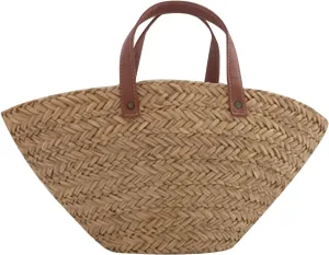 Straw Bag for Women, Bohemian Tote Bag Handmade Woven Handbags for Summer Vacation Beach Travel Daily Matching 30, One Color, One Size