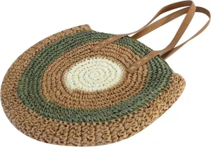 Straw Bag for Women, Bohemian Tote Bag Handmade Woven Handbags for Summer Vacation Beach Travel Daily Matching 39, One Color, One Size