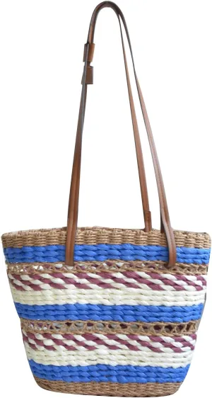 Straw Bag for Women, Bohemian Tote Bag Handmade Woven Handbags for Summer Vacation Beach Travel Daily Matching 58, One Color, One Size
