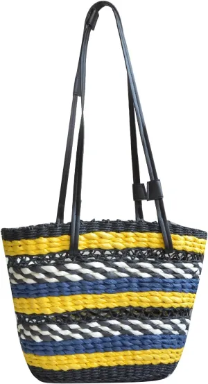 Straw Bag for Women, Bohemian Tote Bag Handmade Woven Handbags for Summer Vacation Beach Travel Daily Matching 59, One Color, One Size