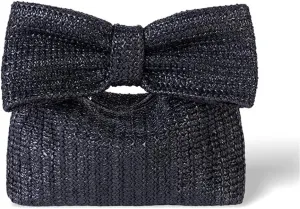 Straw Clutch Purses for Women Woven Bow Evening Clutch Bag Summer Straw Beach Bag Woven Envelope Handbag 2024