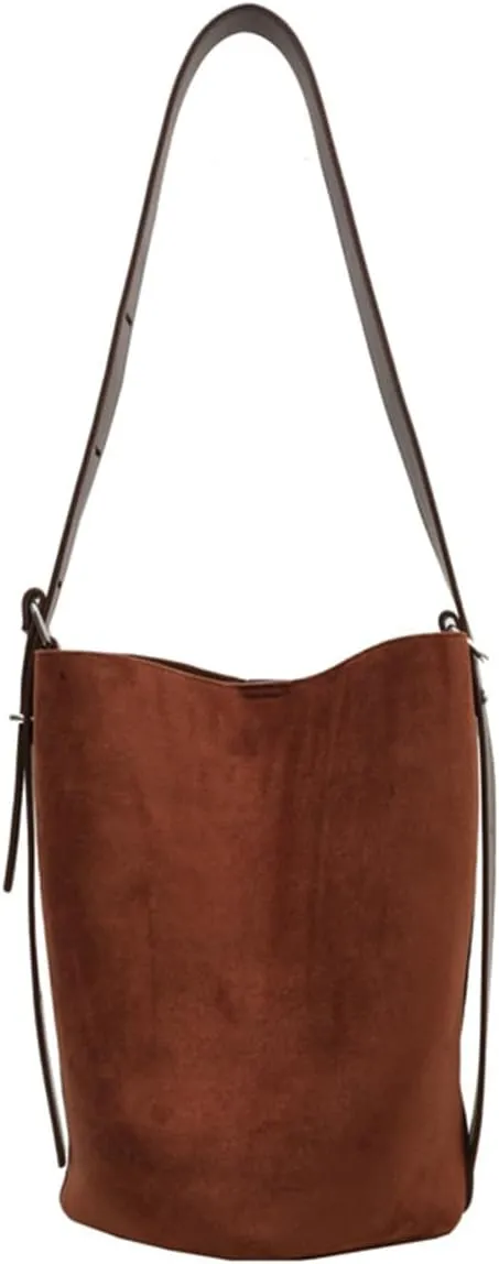 Suede Shoulder Bags for Women Vegan Leather Handbag Tote Bags Bucket Shoulder Bag Purse Tote Handbag Fashion Designer Bag