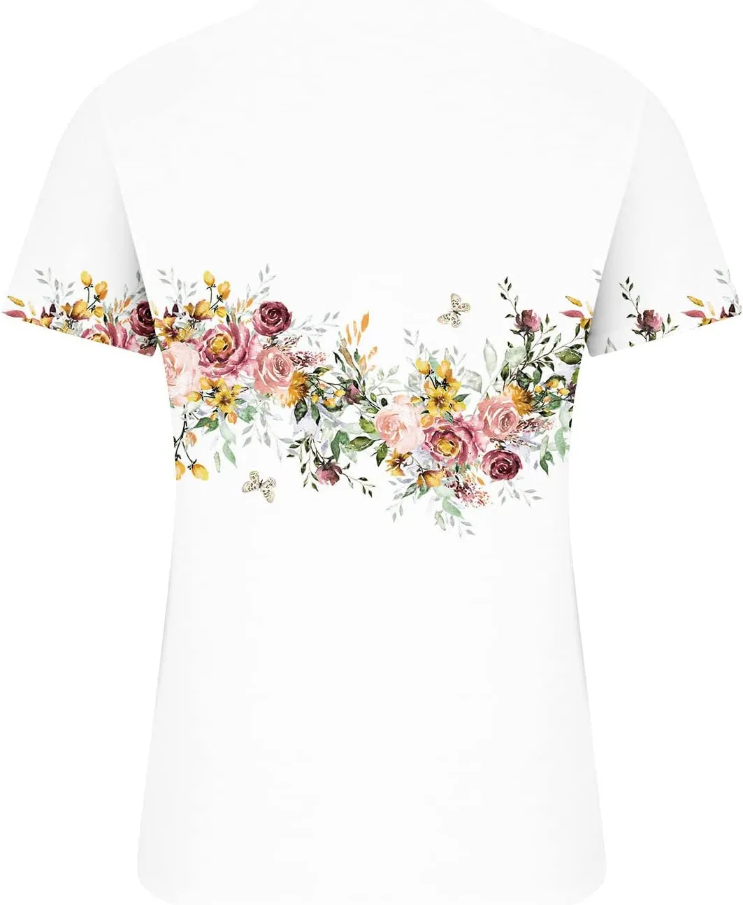 Summer Shirts for Women 2025 Plus Size Short Sleeve Henley Tops Marble Floral Loose Tshirt Tee Casual Dressy Tunics