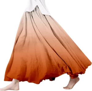 Summer Skirts for Women 2025 Vacation Boho Floral Maxi Skirt Elastic High Waisted Flowy Ruffle A Line Skirt