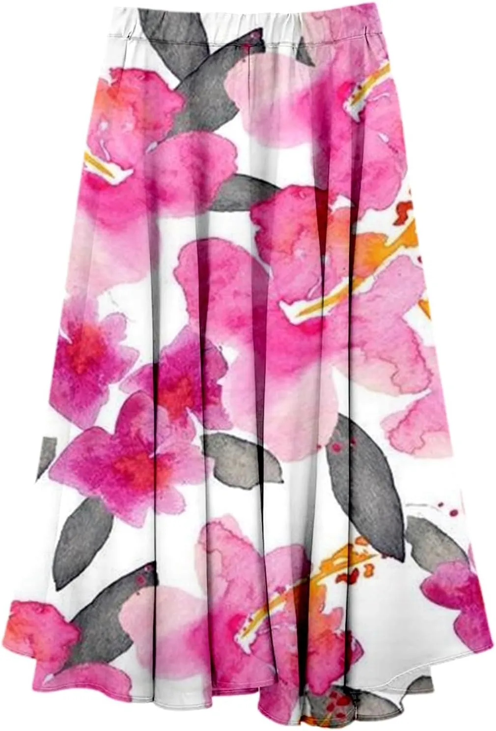 Summer Skirts for Women 2025 Vacation Boho Floral Maxi Skirt Elastic High Waisted Flowy Ruffle A Line Skirt