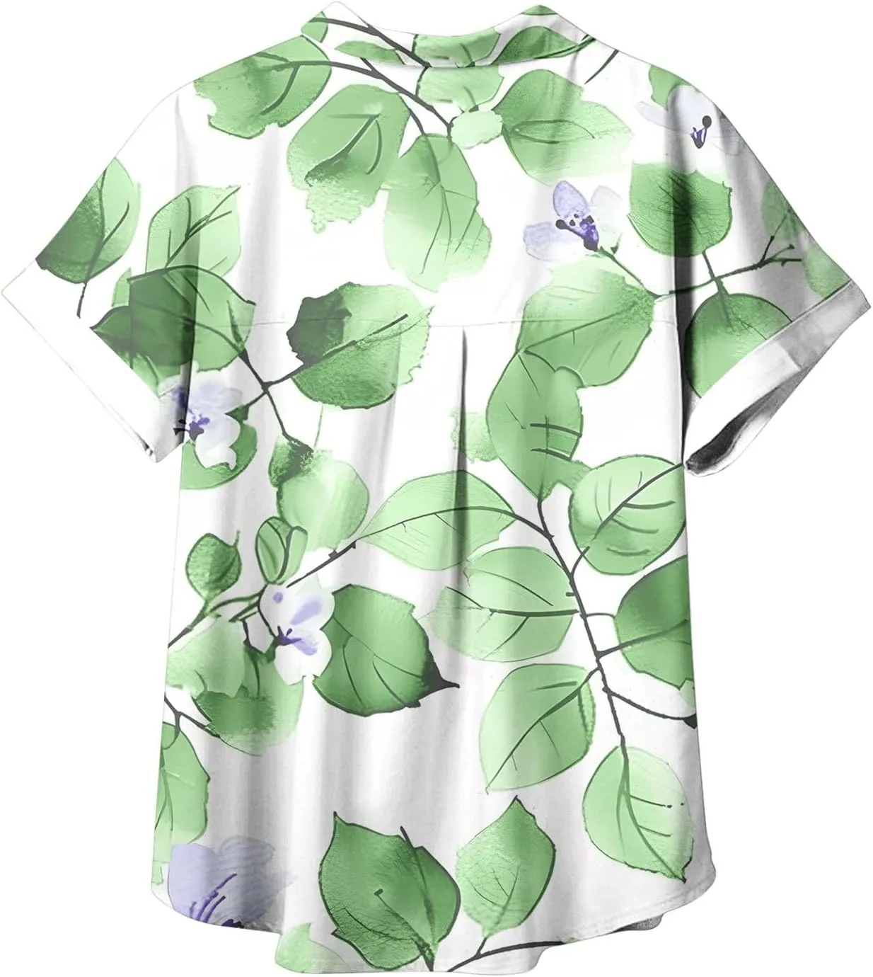 Summer Tops for Women 2024 Vacation Beach Vacation Short Sleeve Floral Print Shirts Casual Loose Bohemian Blouses