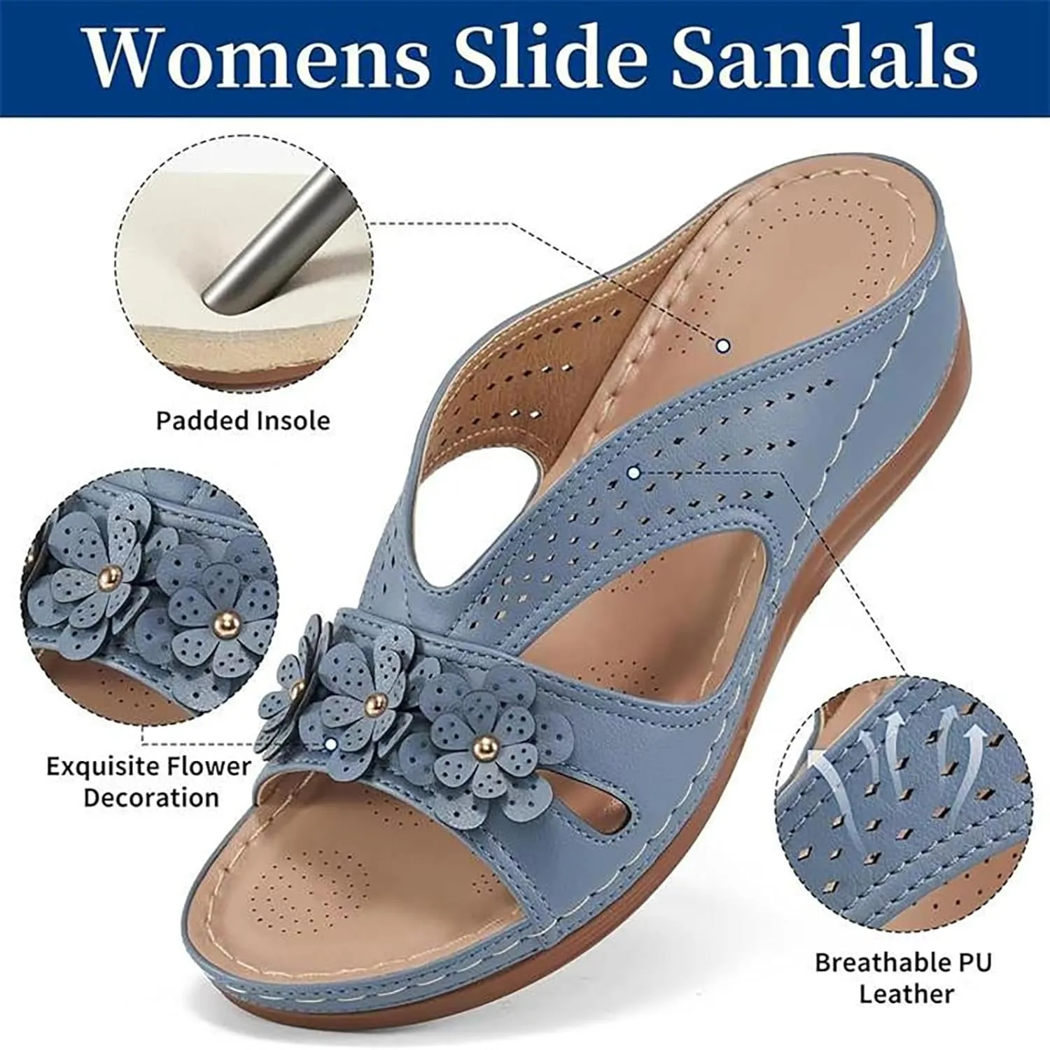 Summer Wedge Sandals for Women 2025 Orthopedic Platform Slip On Comfortable Dressy Slippers Dressy Lightweight Shoes
