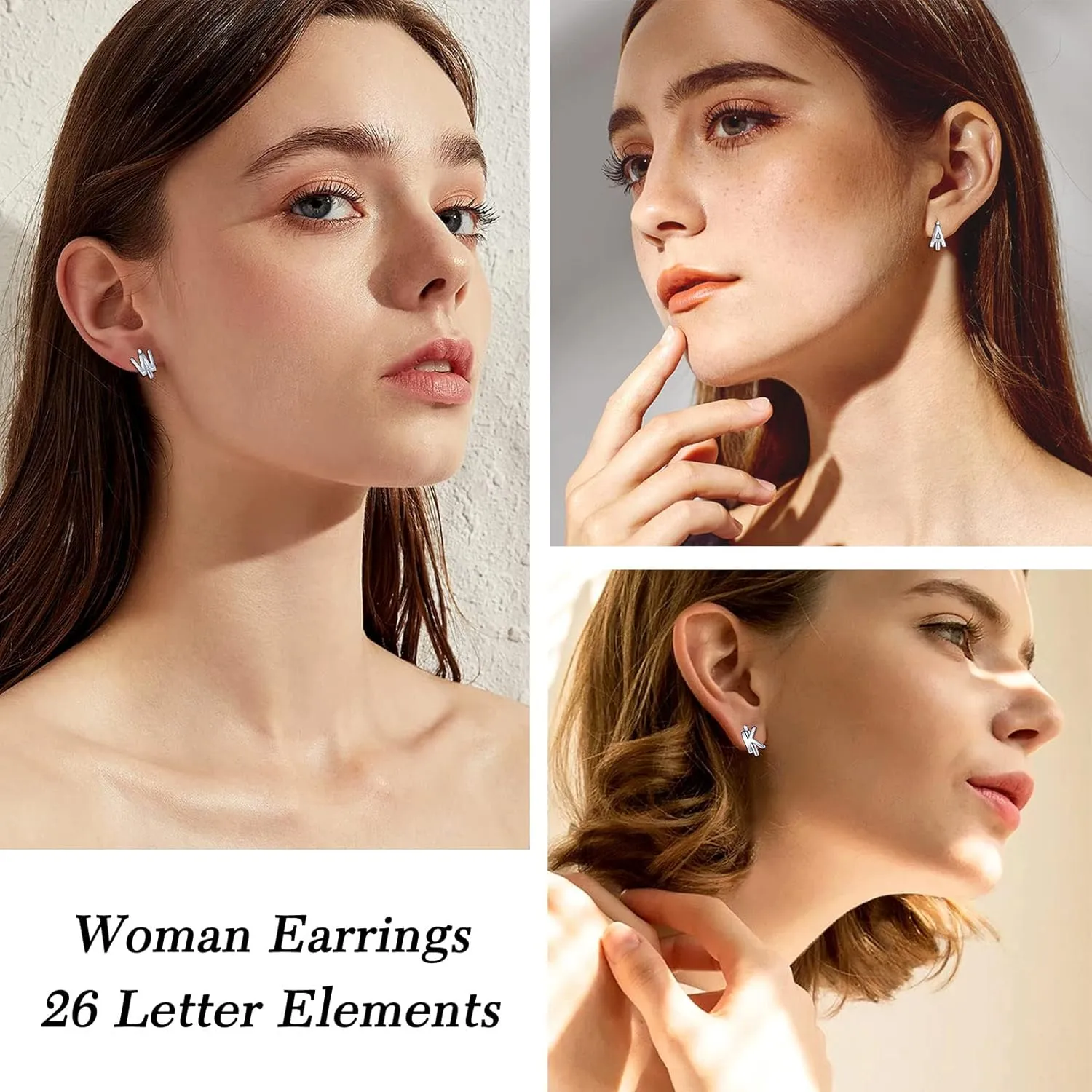 Suplight 925 Sterling Silver Initial Hoop Earrings for Women, Alphabet Letter A-Z Dainty Huggie Hoop Earrings (with Gift Box)