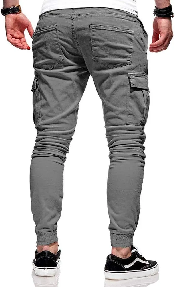 Sweatpants for Men Big and Tall Casual Mens Gifts Cargo Pants Hiking Workout Joggers Expandable-Waist Flat-Front Pant