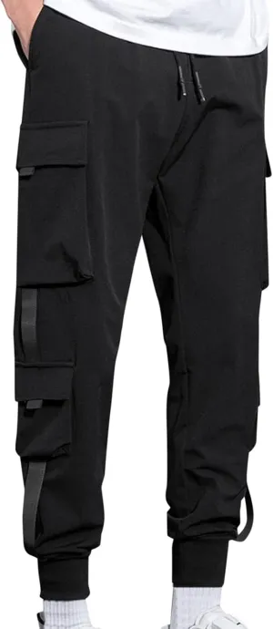 Sweatpants for Men Big and Tall Casual Mens Gifts Cargo Pants Hiking Workout Joggers Overalls Drawstring Multi Pocket