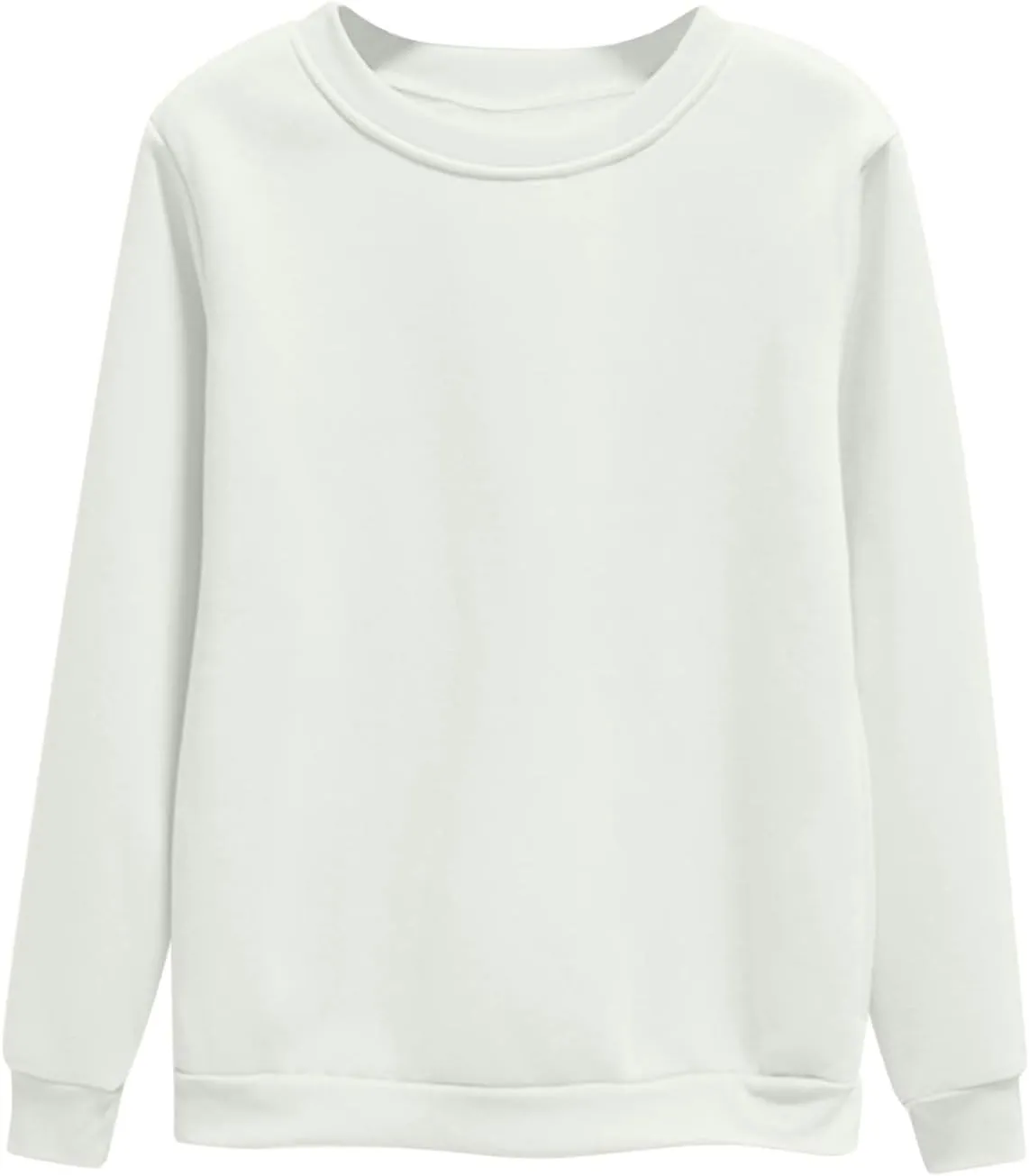 Sweatshirt For Womens Fashion Long Sleeve Crewneck Fleece Sweatshirts Lightweight Solid Color Casual Pullover