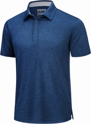 TACVASEN Men's Golf Shirts Short Sleeve Quick Dry Polo Shirts Moisture Wicking Casual Business Sports Breathable Polo