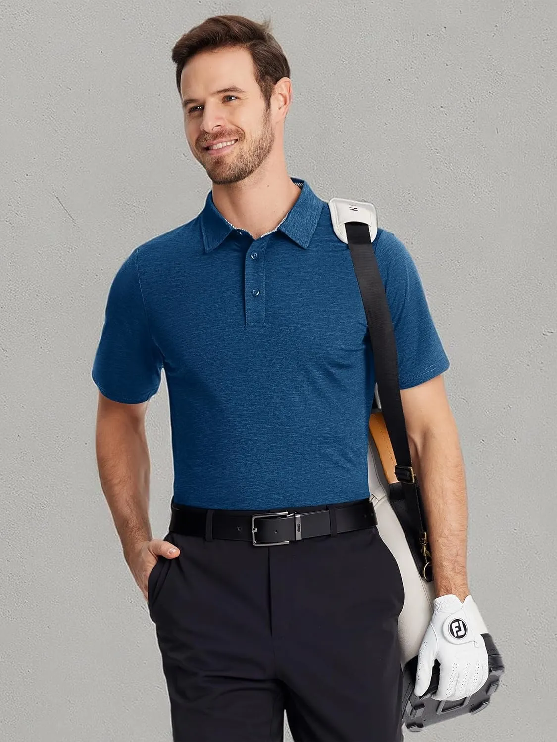TACVASEN Men's Golf Shirts Short Sleeve Quick Dry Polo Shirts Moisture Wicking Casual Business Sports Breathable Polo