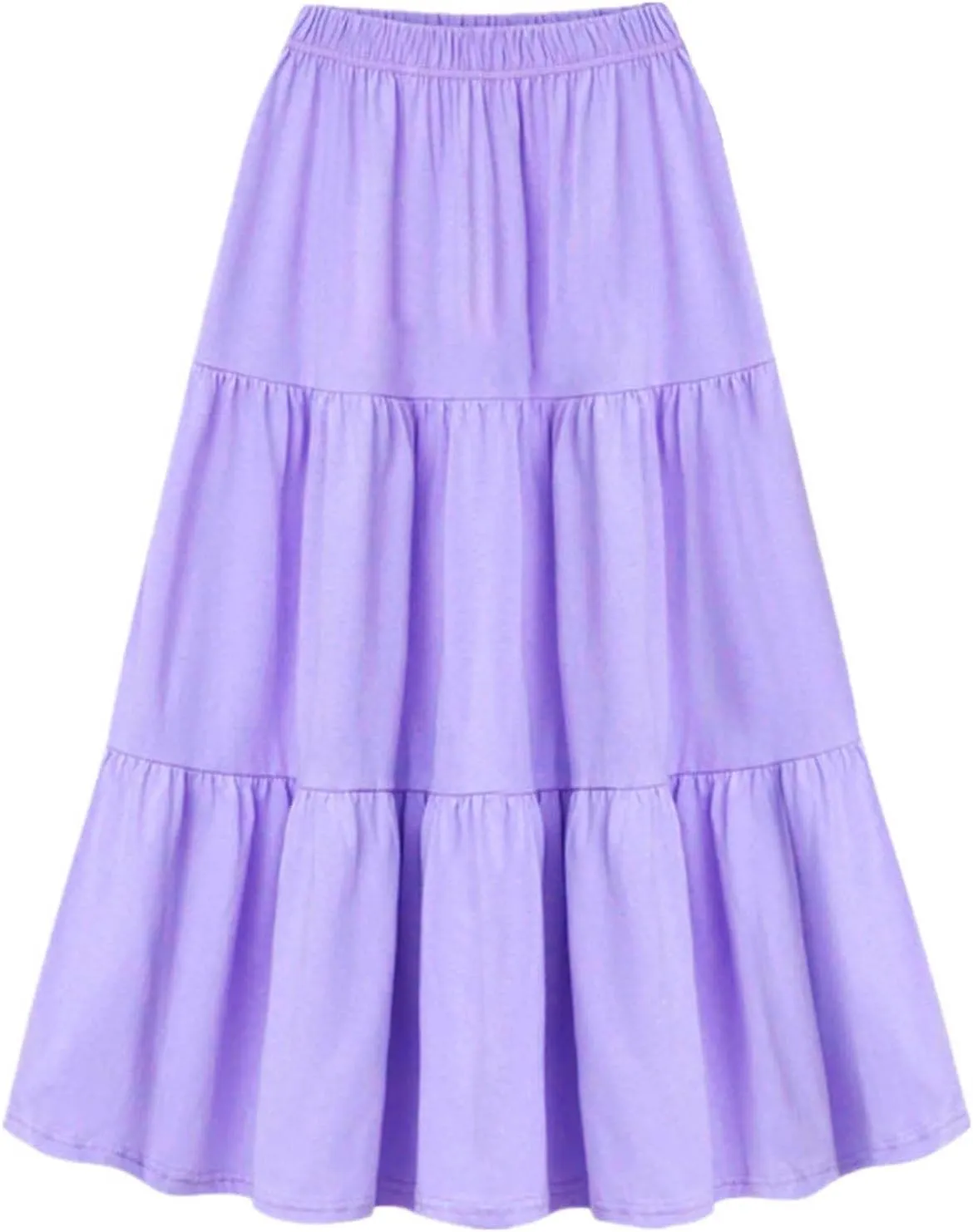 TANGNADE Women's Flowy Flared Ruffle Boho Long Skirt Summer Beach Maxi Skirt Plus Size Trending Spring Fashion Clothes