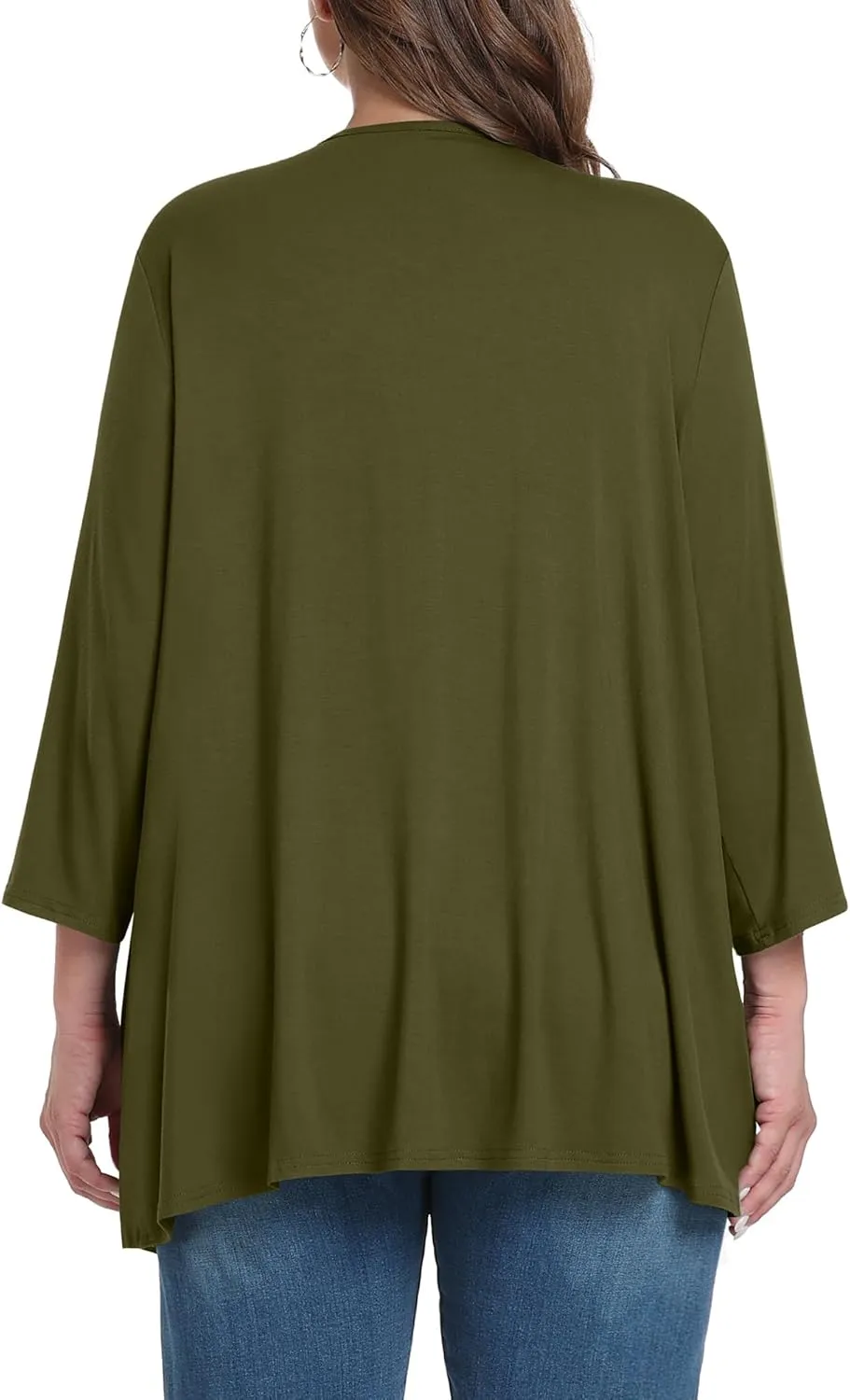TIANZHU Women Cardigan Lightweight 3/4 Sleeve Casual Open Front Light Cardigan Drape Duster Sweaters