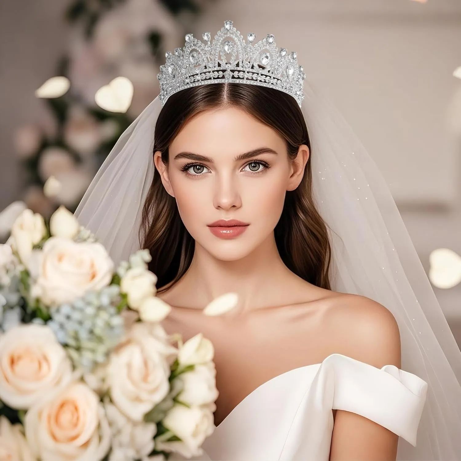 tiaras and crowns for women queen crowns for Women and Girls Crystal Princess Tiaras Rhinestone Tiaras For Wedding Bridal Birthday Prom Pageant Party
