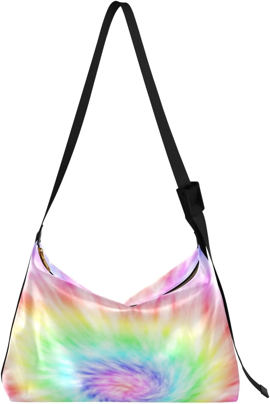 Tie Dye Iridescence Hobo Crossbody Bags for Women Leather Large Shoulder Bag Cross Body Feature Trendy Womens Tote Bags Handbag for Travel Shopping