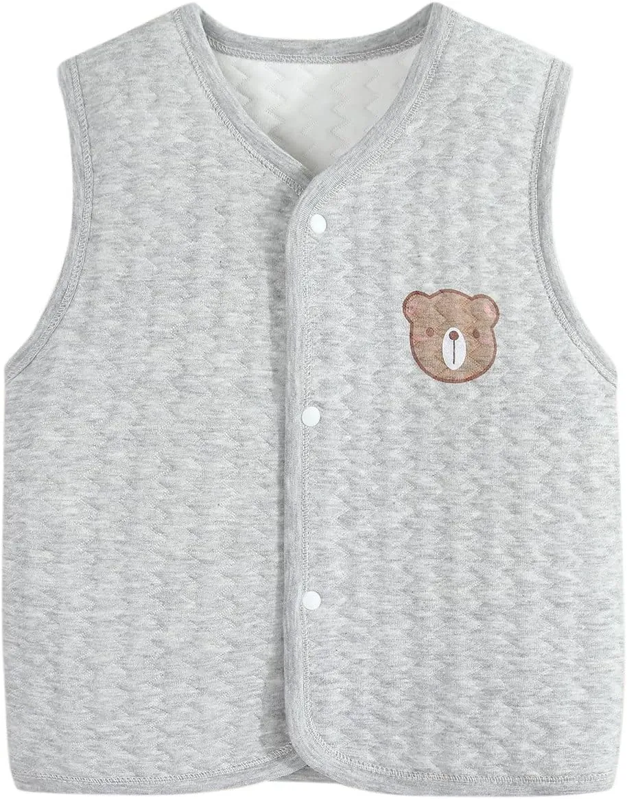 Toddler Girl Boys Vest Coat Cotton Warm Vests Padded aistcoat Thick Soft Clothes 0-3 Years