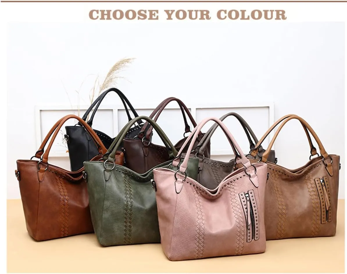 Tote Bag for Women PU Leather Shoulder Fashion Hobo Bags Large Purse and Handbags with Adjustable Shoulder Strap