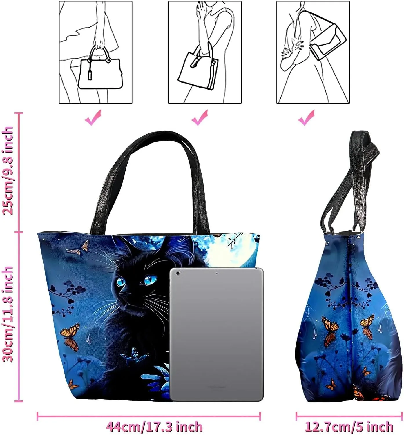 Travel Tote Bags Leather Purses for Women, Shoulder Bag with Zipper, Top Handle Ladies Shoulder Bags