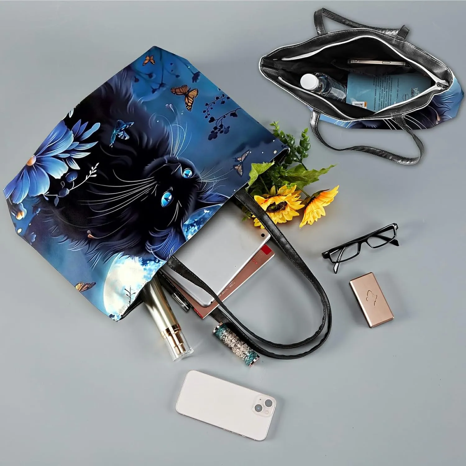 Travel Tote Bags Leather Purses for Women, Shoulder Bag with Zipper, Top Handle Ladies Shoulder Bags