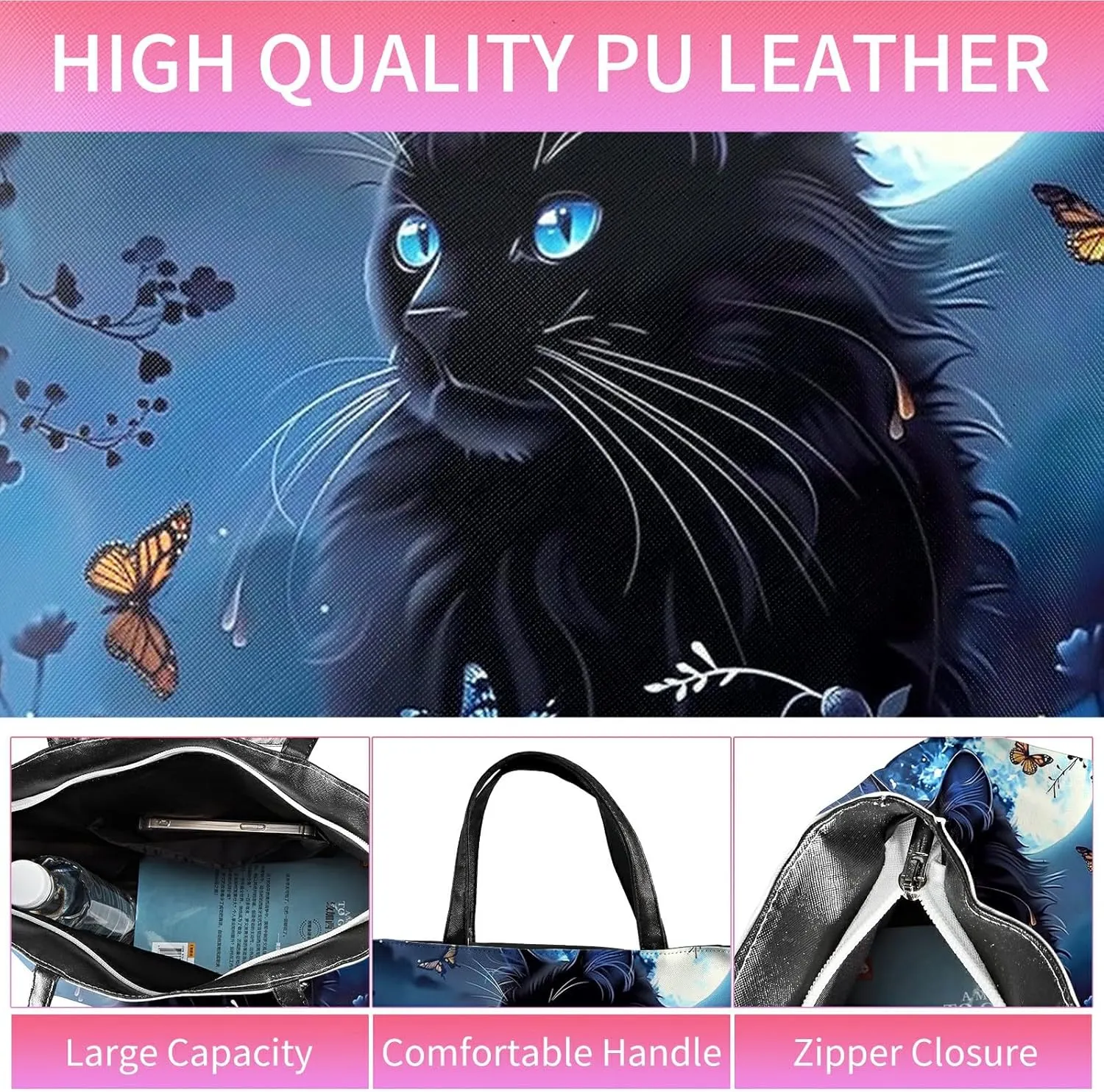 Travel Tote Bags Leather Purses for Women, Shoulder Bag with Zipper, Top Handle Ladies Shoulder Bags