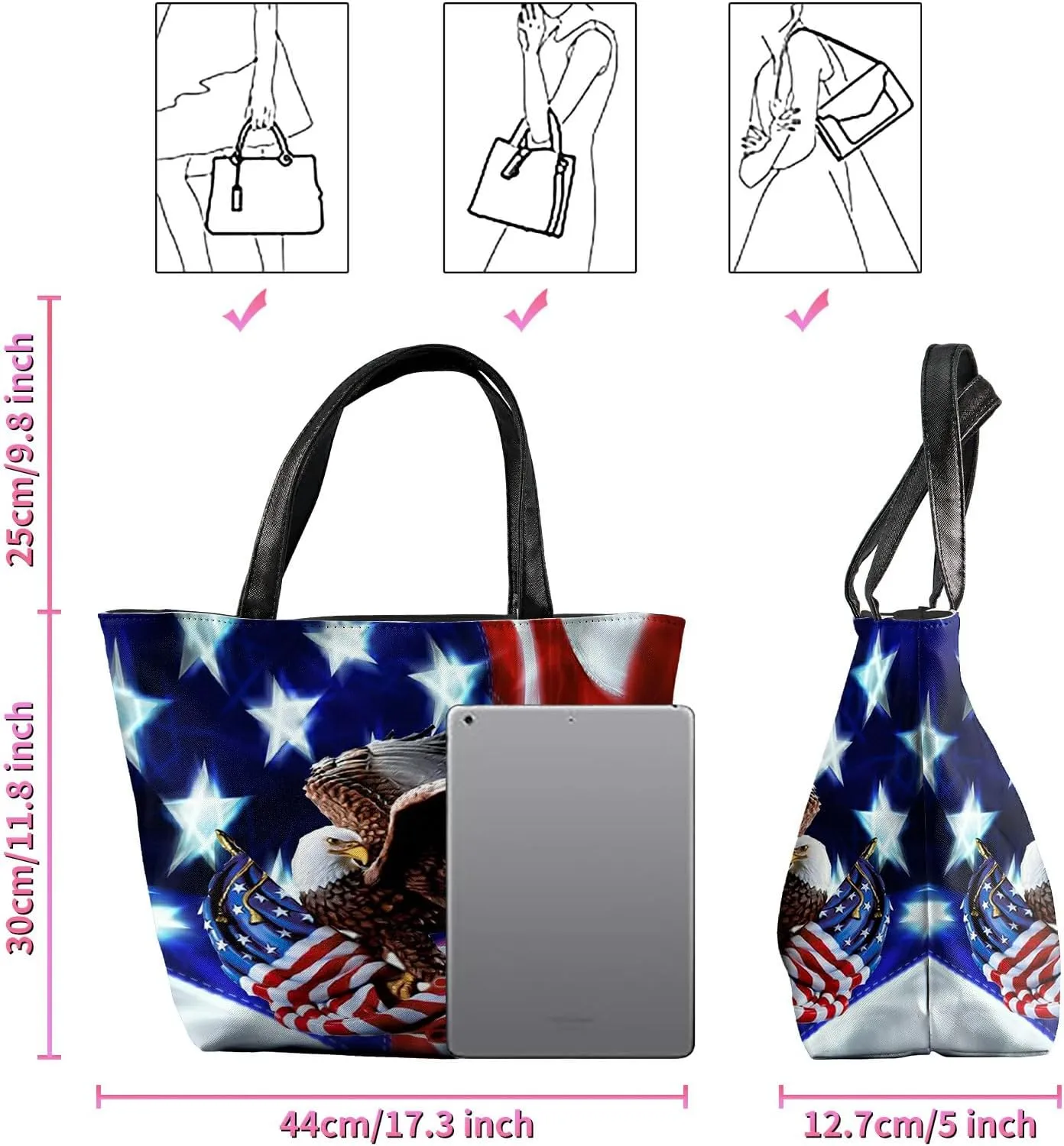 Travel Tote Bags Leather Purses for Women, Shoulder Bag with Zipper, Top Handle Ladies Shoulder Bags
