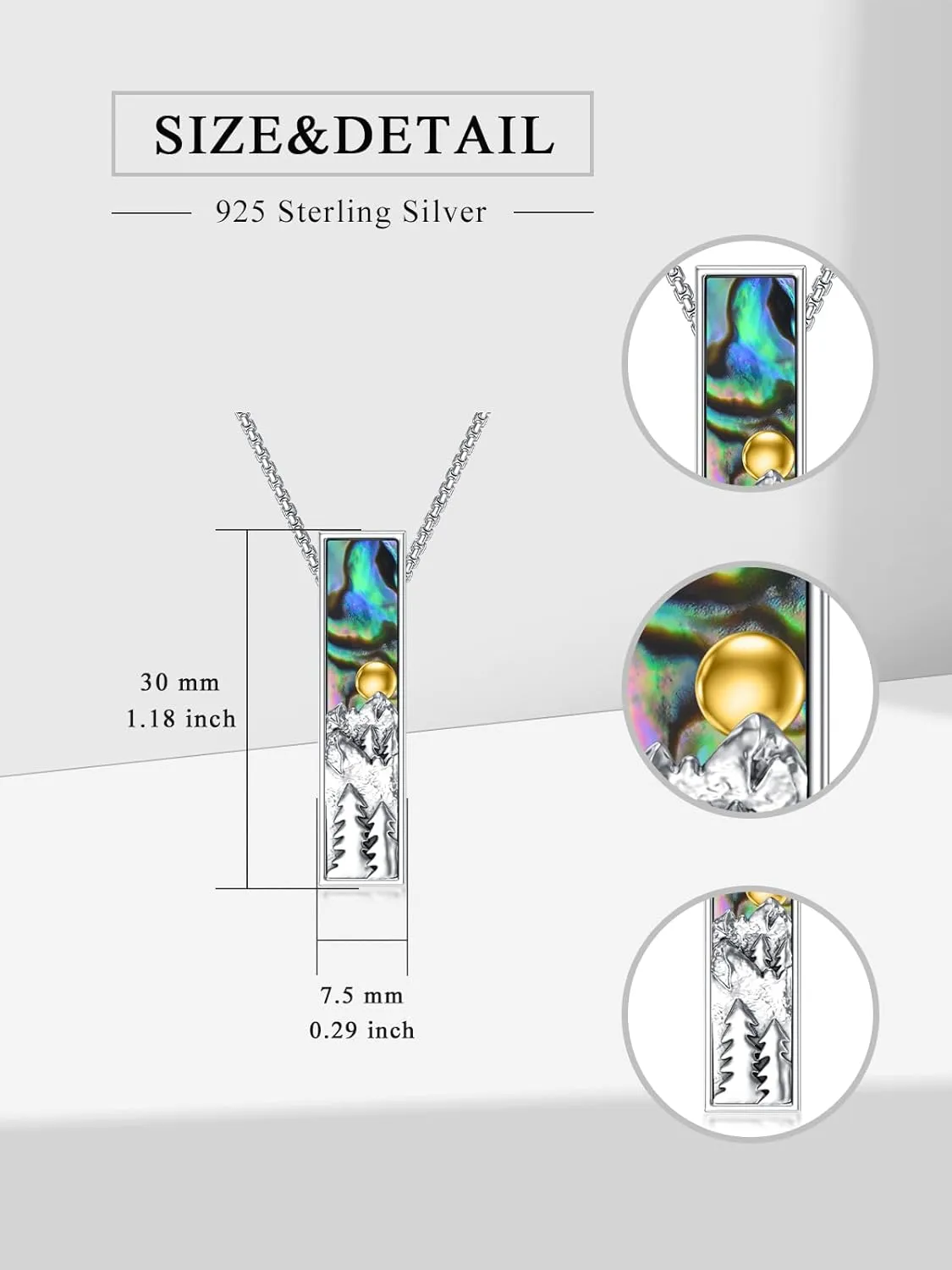 Urn Necklaces for Ashes 925 Sterling Silver Abalone Shell Cremation Jewelry for Ashes Keepsake Locket Pendant for Women Human Pet