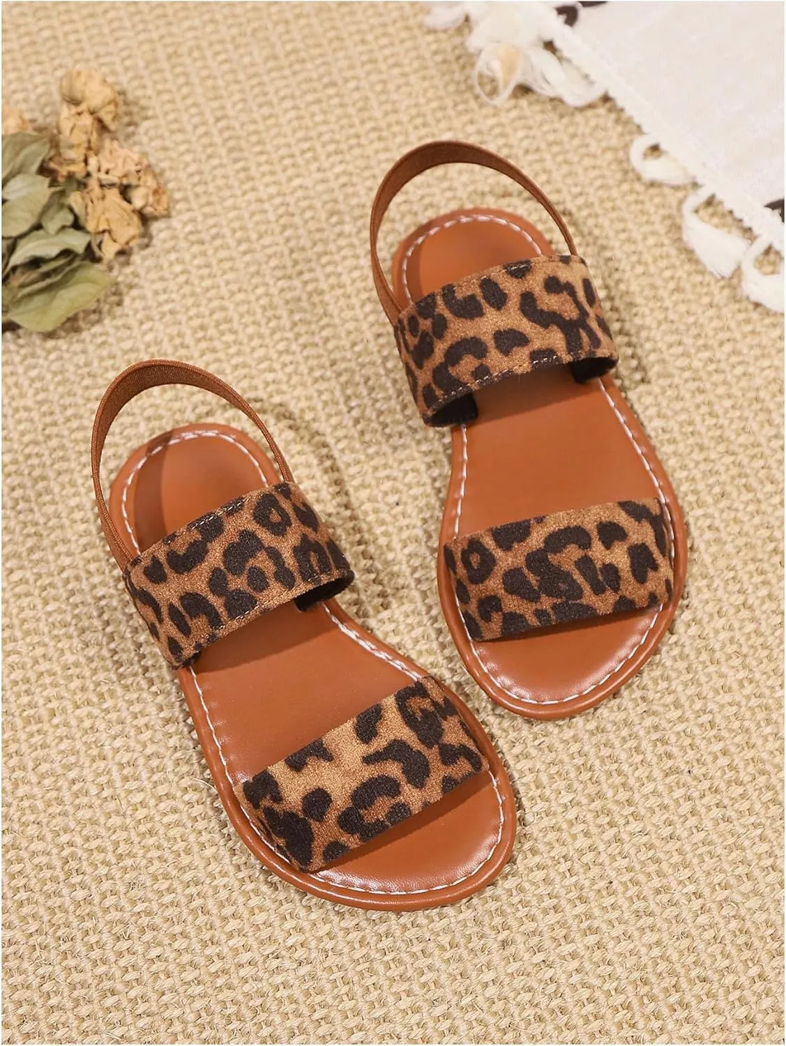 Verdusa Girl's Braided Woven Leather Sandals Ankle Strap Open Toe Flat Sandals