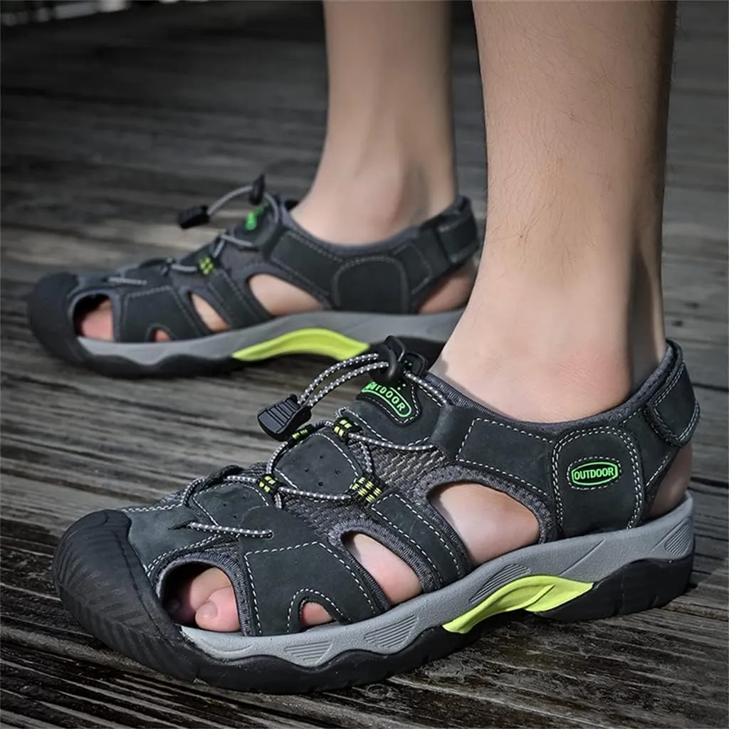 Veslexth Men's Athletic Hiking Sandals Fisherman Summer Outdoor Sport Sandal Adjustable Amphibious Casual Beach Mens Closed Toe Anti-Slip Trail Walking Shoes