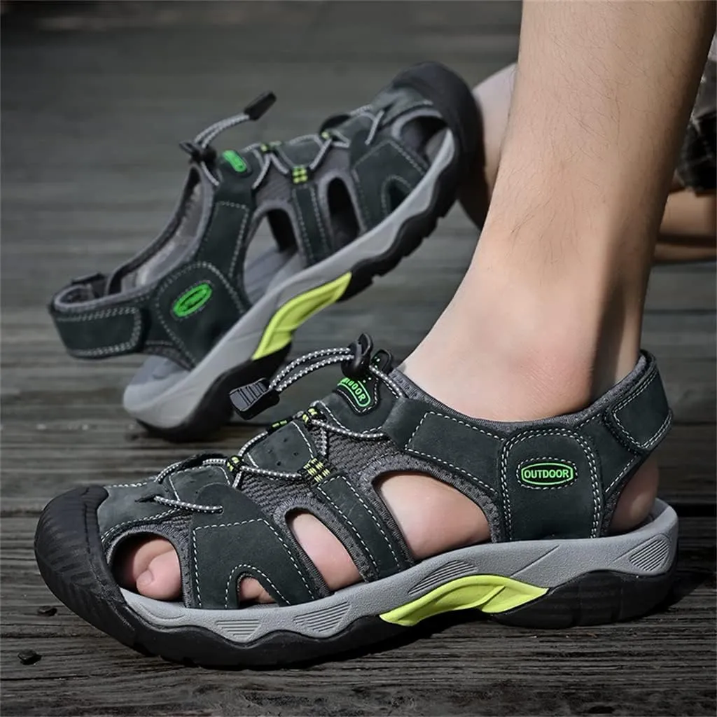 Veslexth Men's Athletic Hiking Sandals Fisherman Summer Outdoor Sport Sandal Adjustable Amphibious Casual Beach Mens Closed Toe Anti-Slip Trail Walking Shoes