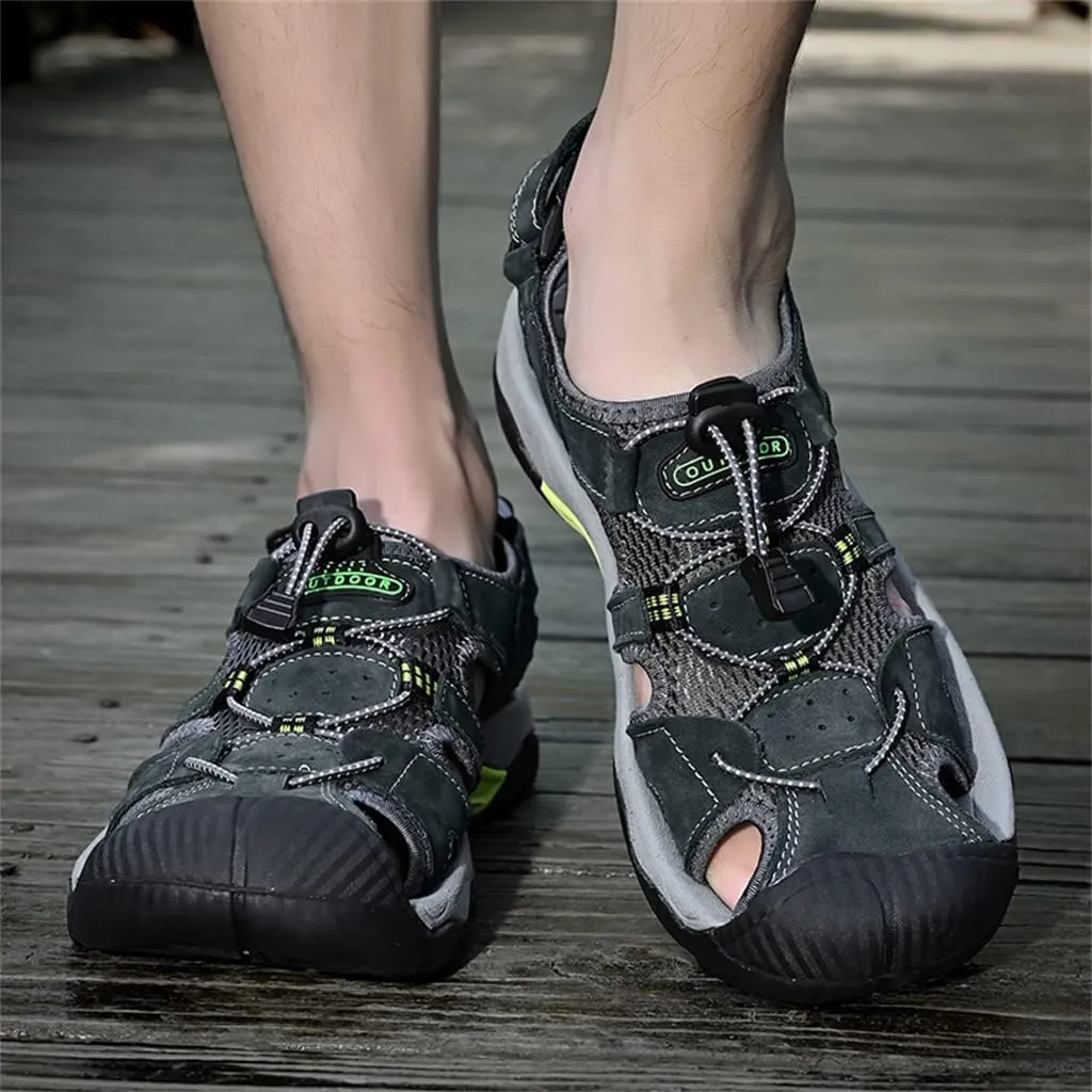 Veslexth Men's Athletic Hiking Sandals Fisherman Summer Outdoor Sport Sandal Adjustable Amphibious Casual Beach Mens Closed Toe Anti-Slip Trail Walking Shoes