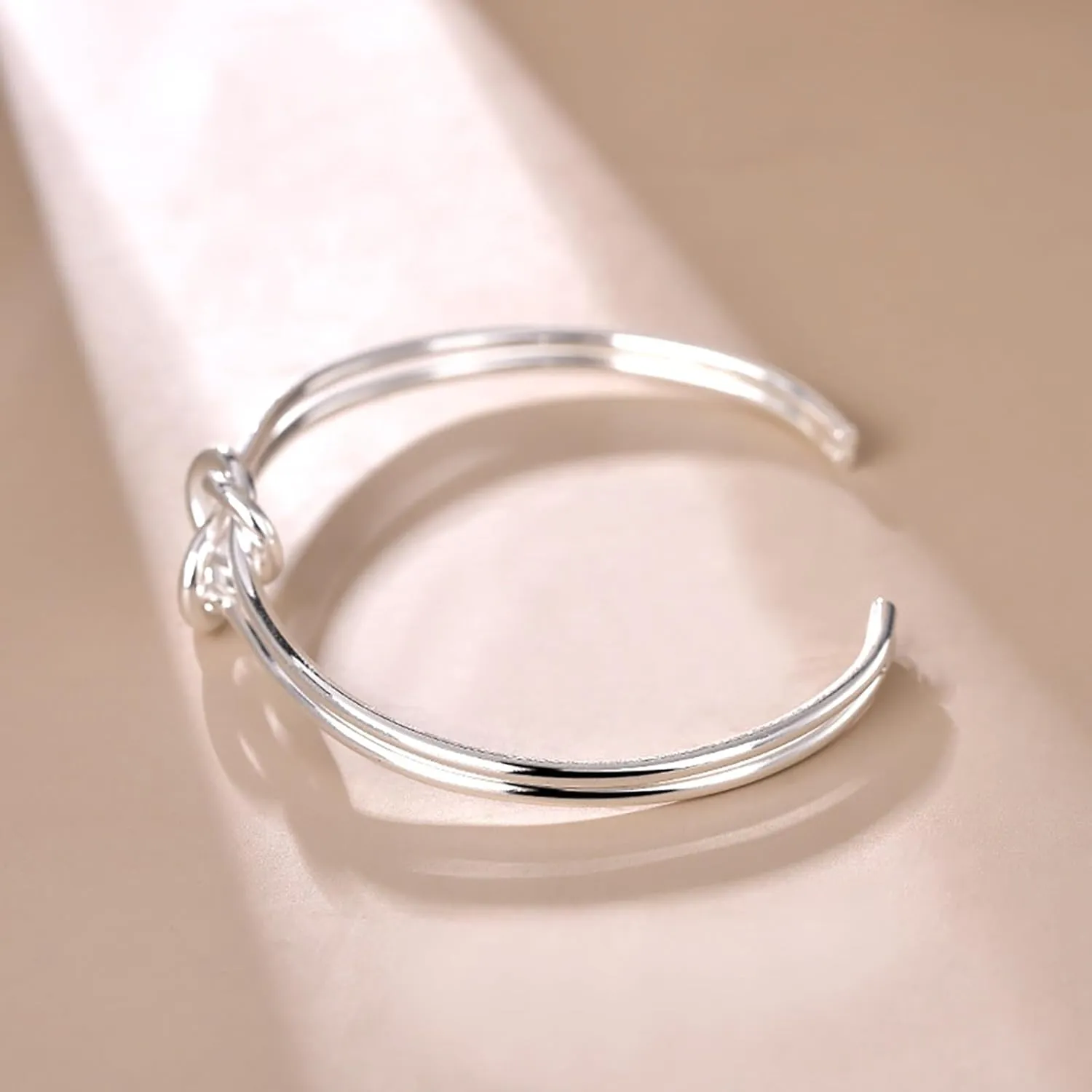 VESNIBA Silver Bangle Bracelets for Women Cuff Bracelet Adjustable Jewelry Fashion Simple Pearl Bridal Jewelry Set for Wedding (Silver, One Size)