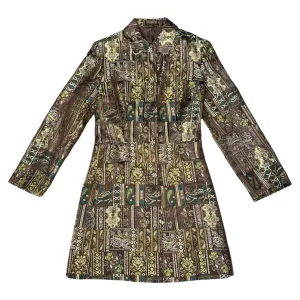 Vintage Brocade Trench Coat (L)
