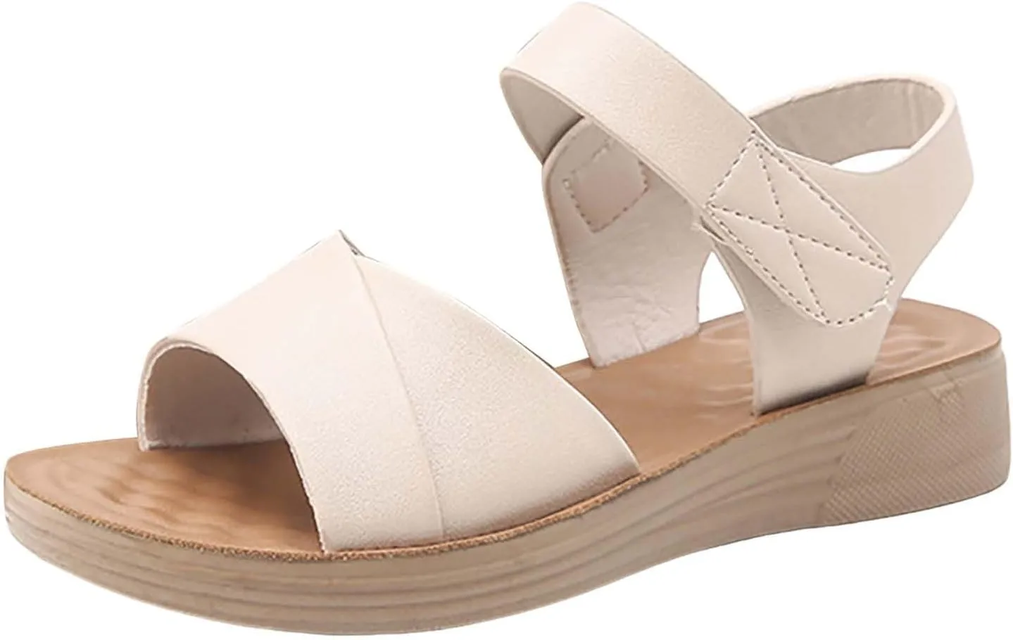 Wedge Sandals for Women Open Toe Ankle Strap Platform Sandals Comfortable Slip On Beach Slides Wide Width Dress Shoes