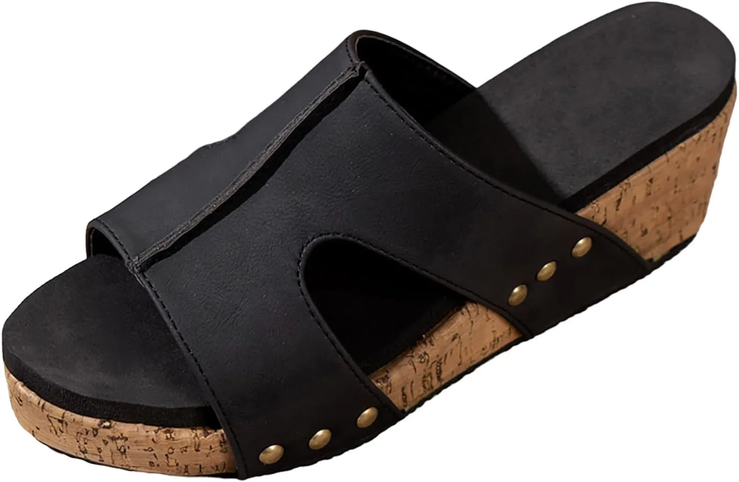 Wedge Sandals for Women Slip On Platform Open Toe Thick Sole Breathable Orthopedic Support Beach Summer Sandals