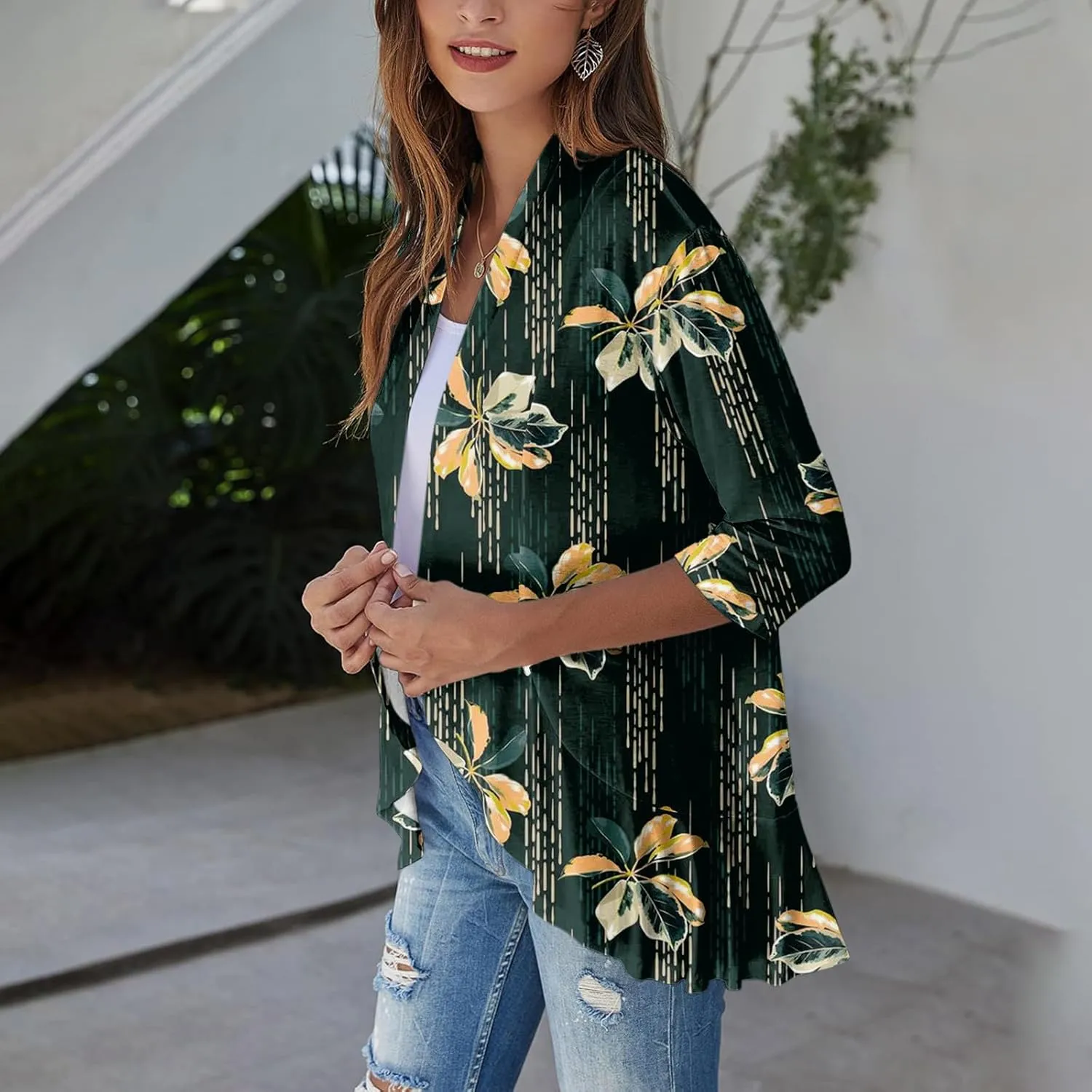 Western Aztec Cardigan for Women 3/4 Length Sleeve Lightweight Summer Cardigan Light Womens Jacket Women's Cardigans