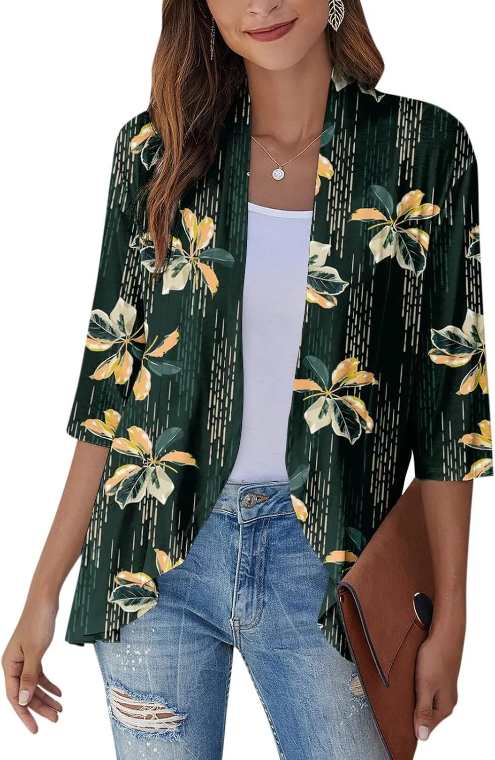 Western Aztec Cardigan for Women 3/4 Length Sleeve Lightweight Summer Cardigan Light Womens Jacket Women's Cardigans