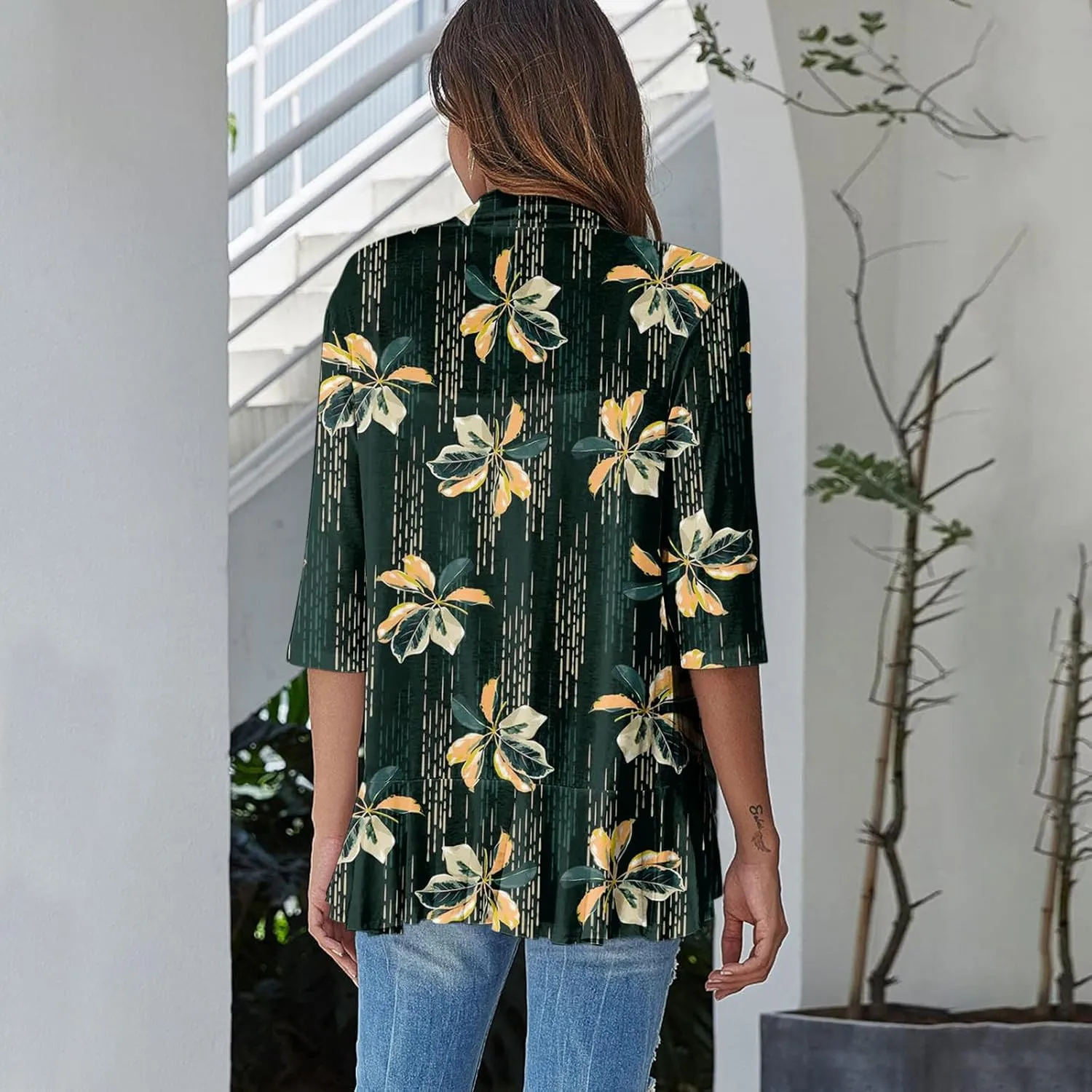 Western Aztec Cardigan for Women 3/4 Length Sleeve Lightweight Summer Cardigan Light Womens Jacket Women's Cardigans