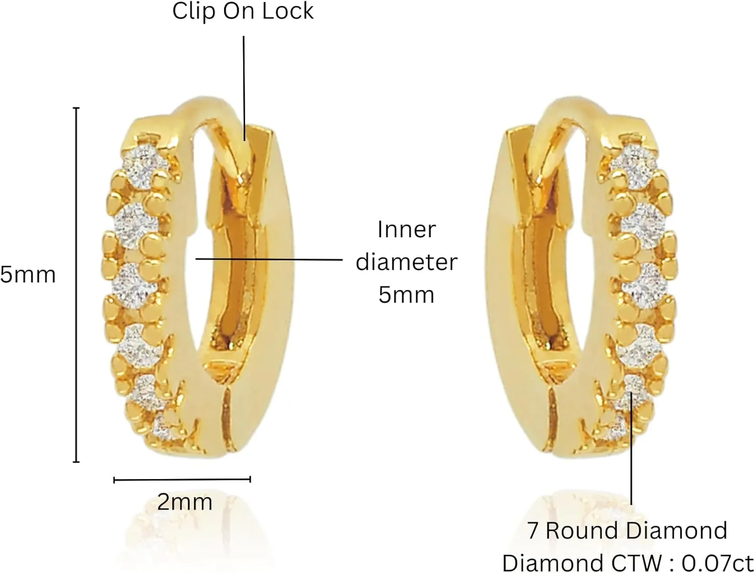 Wide Diamond Huggie, Single Row of Flash Drill Earrings, 14k Gold Small Hoop Earring, Helix Piercing, Tiny Huggie Hoop, Gift for Her.