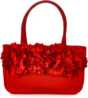Women 3D Flowers Top-handle Handbag Cute Unique Floral Evening Clutch Purse Ladies Elegant Wedding Party Tote Hobo Bag