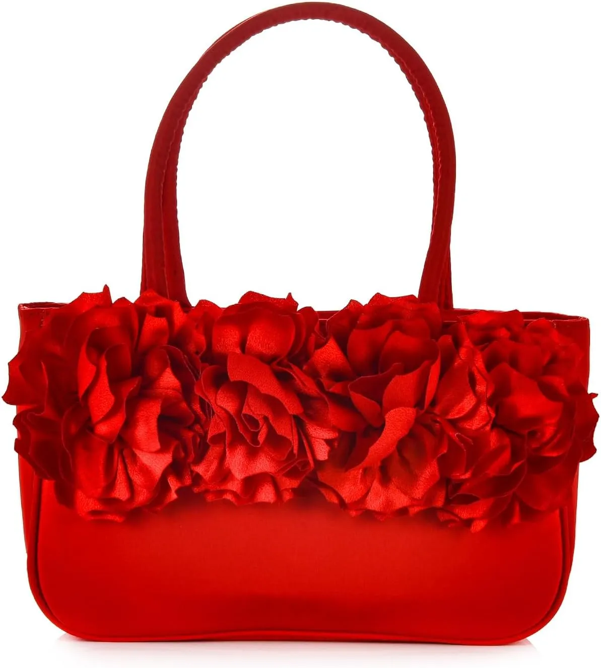 Women 3D Flowers Top-handle Handbag Cute Unique Floral Evening Clutch Purse Ladies Elegant Wedding Party Tote Hobo Bag